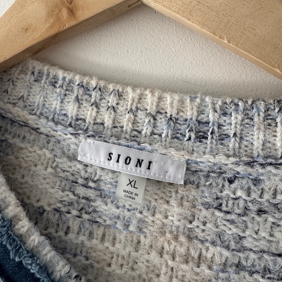 Sioni Knit Button Up Jacket Sweater Cardigan Denim and Button Details - Picture 6 of 6